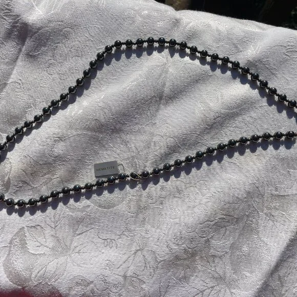 Hematite Necklace 30" New with Tag 95 grams - Picture 8 of 9